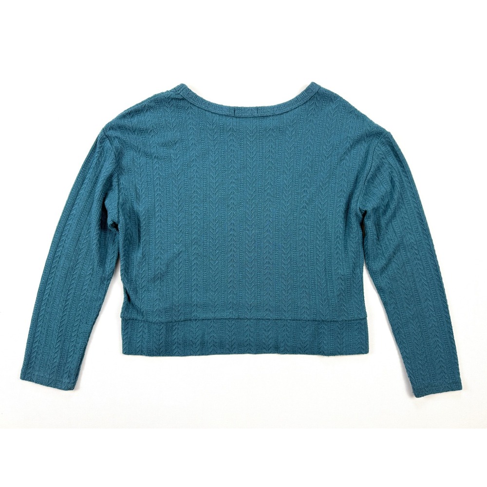 Tommy Bahama Womens 8 Teal Pointelle Knit Lace Up Side Pullover Sweater #1912 - Picture 8 of 10